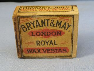 Antique Match Box Matchbox Bryant & May Royal Wax Vestas Vintage