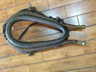Vintage Horse Mule Collar And Hames Brown Leather 30” X 18”