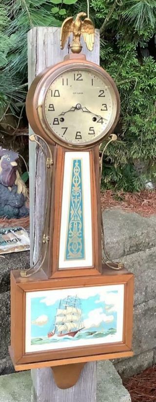 Antique Haven (the Whitney) Banjo Clock In Running & Striking