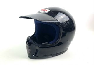 Vintage Bell Moto 4 Motocross Motorcycle Helmet W/ Visor Black Size 7 1/4