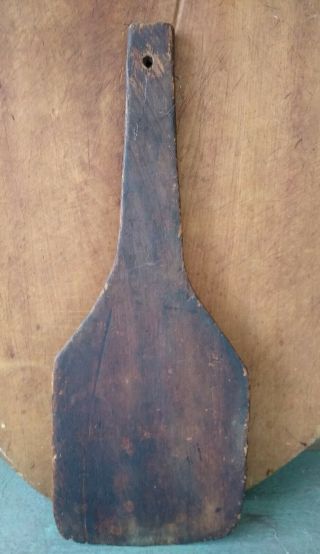 Early Primitive Wooden Peel Board Great Patina Antique Kitchenware