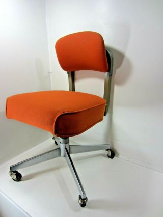 Steelcase Vintage Rolling Office Chair Classic Orange