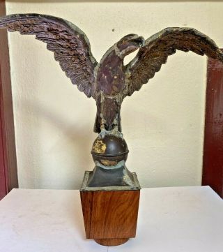 Nineteenth Century Primative Folk Full Hollow Bodied Copper Eagle Weathervane