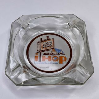 Vintage 1960’s Ihop International House Of Pancakes Advertising Glass Ashtray