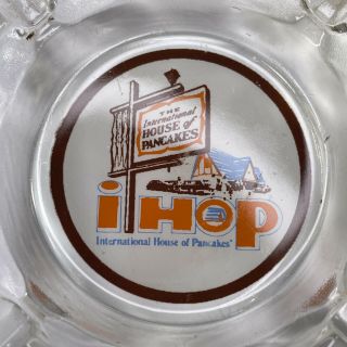 Vintage 1960’s IHOP International House of Pancakes Advertising Glass Ashtray 2