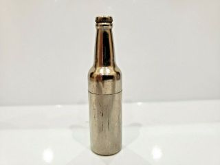 Vintage Silver Tone Kem Inc.  Rare Beer Bottle Lighter 879.  878/27