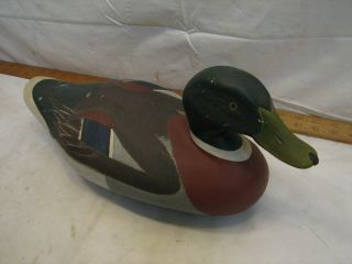 Vintage Jim Pierce Mallard Drake Duck Decoy Model Havre De Grace Md