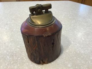 California Redwood Brass Table Lighter Real Wood Vintage Souvenir