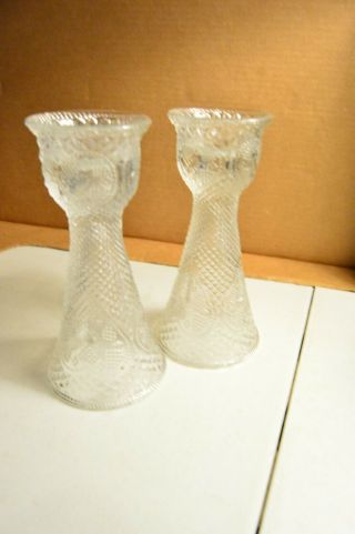 Vintage Avon Candle Holders by Fostoria Hearts and Diamonds Set of 2 2