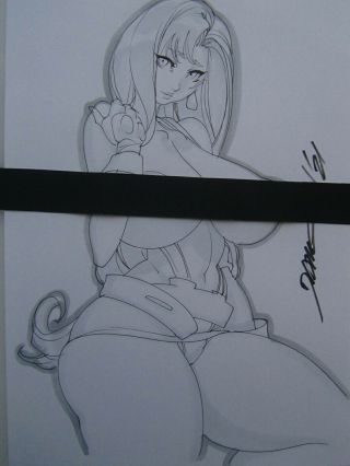 Tifa Final Fantasy Vii 7 Girl Sexy Busty Sketch Pinup - Daikon Art