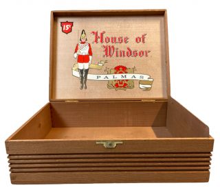 Vintage House Of Windsor Palmas Wood Cigar Box Windsor,  Penn.  Vgc 9 " X 7 " X 3 "