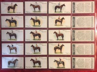 1933 Player - Derby & Grand National Winners - Horse Racing - Full 50 Card Set - Vg - Ex