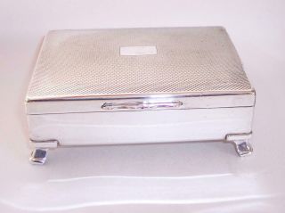 Vintage Art Deco 1930s Silver Plated Aristocrat Jewellery Trinket Cigarette Box