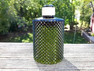 Faroy Diamond Cut Green Glass Peg Votive Cup Candle Holder Pat No 204556 U.  S.  A.