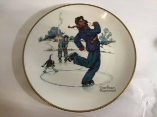 Vintage Norman Rockwell Plate “ Four Seasons Series” Winter Gay Blades 1974