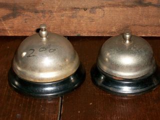 Vintage Bellhop Hotel Front Desk Metal Ringing Bells.  Very Cool