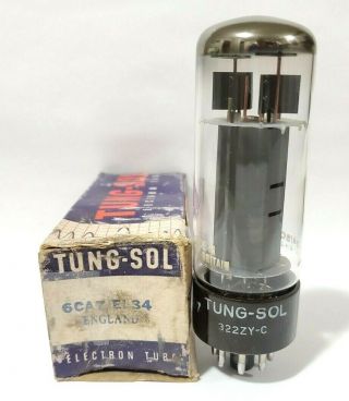 1 Vintage Tungsol / Mullard 6ca7 El34 Xf2 Vacuum Tube Nos On Tv 7 100,