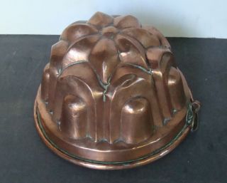 Antique Hand Hammered Copper Food / Pudding Mold