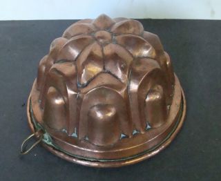antique hand hammered copper food / pudding mold 2