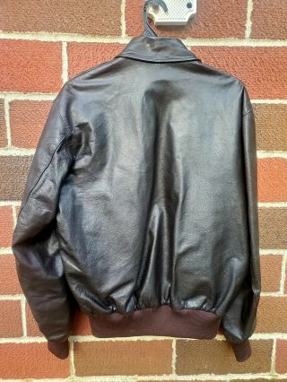 USA made LL BEAN bomber A2 G1 leather jacket Medium 40 brown GOATSKIN vintage 2