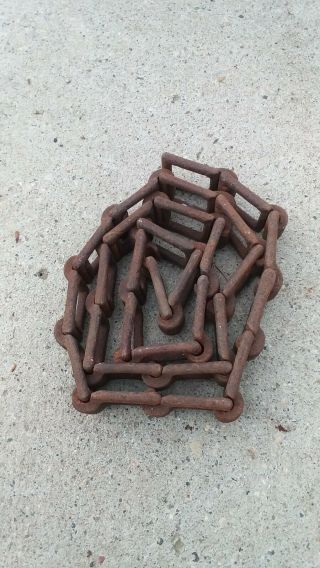 Vintage Rusty Square Link Machinery Chain Industrial Steampunk