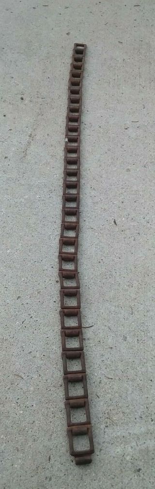 Vintage Rusty Square Link Machinery Chain Industrial Steampunk 2