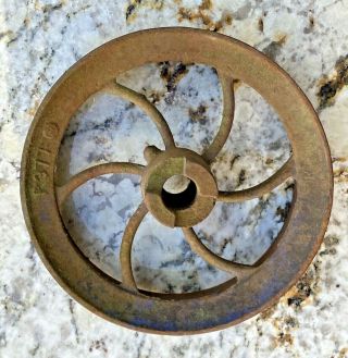 Rustic Wheel Metal W 3 " Shaft 9 X 2 1/2 " Garden Home Decor Steampunk Patina 