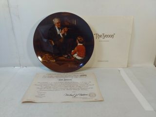 Edwin Knowles Norman Rockwell The Tycoon 8.  5 " Decorative Plate Pl705