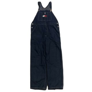Vintage 90s Tommy Hilfiger Jeans Mens Denim Bib Overalls Spellout Sz Large Rare