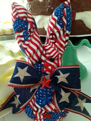 Patriotic Old Glory U.  S.  A Flag Americana Decorative Bunny Rabbit Ornament
