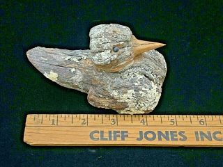 Primitive Rustic Bird Hand Carved from Burl with Bark & Moss 2