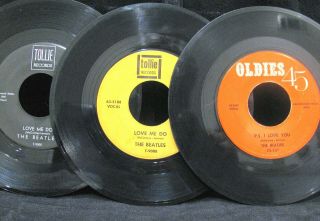 The Beatles Love Me Do/p.  S.  I Love You 3 Different Versions Rare Tollie Labels