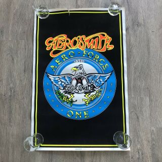 Vintage Aerosmith Concert 1994 Blacklight Poster 846 Funky Air Force One 23x35”