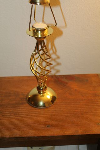 Vintage Partylite Paragon Brass Spiral Tealight Candle Holder Lamp Base Only