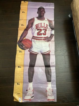 Vintage Michael Jordan Door Poster Life Size Height Bulls 1987