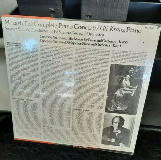 MOZART The Complete Piano Concerti Lili Kraus Vinyl Record 1973 2