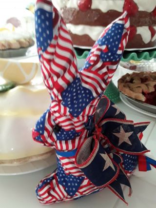 Patriotic Old Glory U.  S.  A Flag Bunny Rabbit Decorative Bunny Rabbit