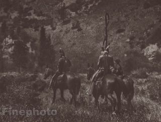C.  1900/72 Photogravure Native American Indian Apsaroke Horse Edward Curtis 11x14