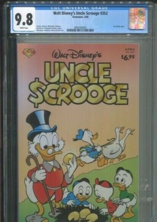 Walt Disney’s Uncle Scrooge 352 Barks Cover & Art Best Cgc Grade Nm/mint 9.  8