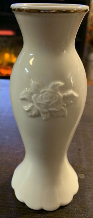 Lenox Hummingbird bud vase,  handcrafted,  Gilded rim with Roses 2