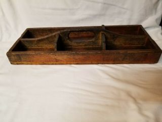 Primitive Vintage Hand Made Wood Carpenters Tool Box Tray