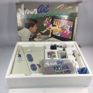 Video Art Ljn Game Console Vintage Drawing System 1987 W Box & Disney Cartridges