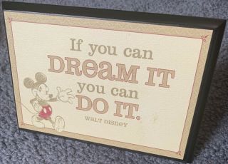 Hallmark Walt Disney " If You Can Dream It You Can Do It " Plaque,