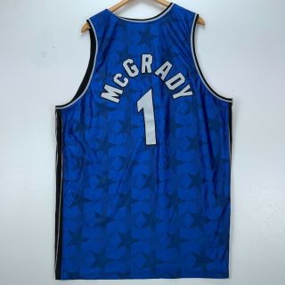 Tracy Mcgrady 1 Orlando Magic Reebok Authentic Vintage Jersey Size 52 Blue Nba 3