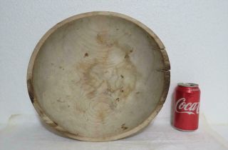 Vintage Hard Wood Munising Bowl Primitive Mixing Dough Large 13 1/4 " Hand Turned