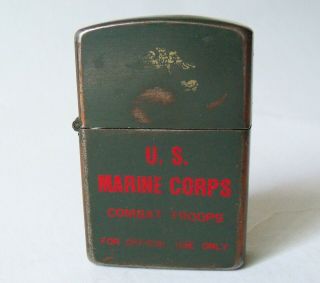 Vintage Us Marine Corps Combat Troops Cigarette Lighter - Usmc
