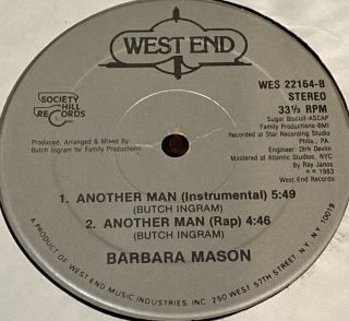 Barbara Mason - Another Man 12”vinyl Maxi Vg,  1983 Electro Soul