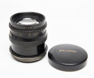 Vintage Brass Wollensak Cine Velostigmat 2 " F/1.  5 Lens 15 Bladed Diaphragm
