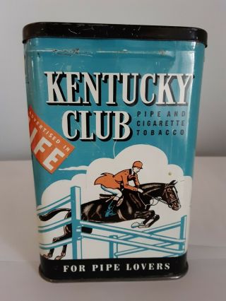 Kentucky Club Pipe And Cigarette Tobacco Tin,  Bloch Brothers Wheeling,  Wva