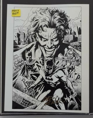 Dc Comic Art Print Of Batman,  Batgirl And The Joker By Drew Geraci